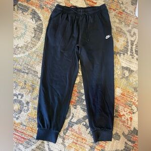 Nike Men’s Large Black Jogger Sweatpants with White Logo Never worn!